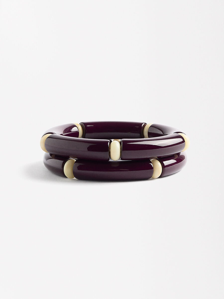 Bicolor elastic bracelet set