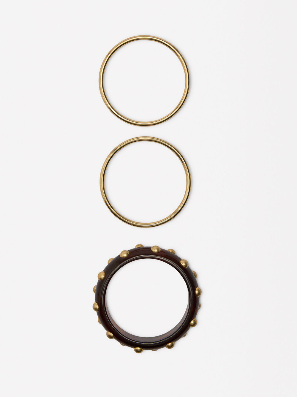 Set of bracelets with stone effect