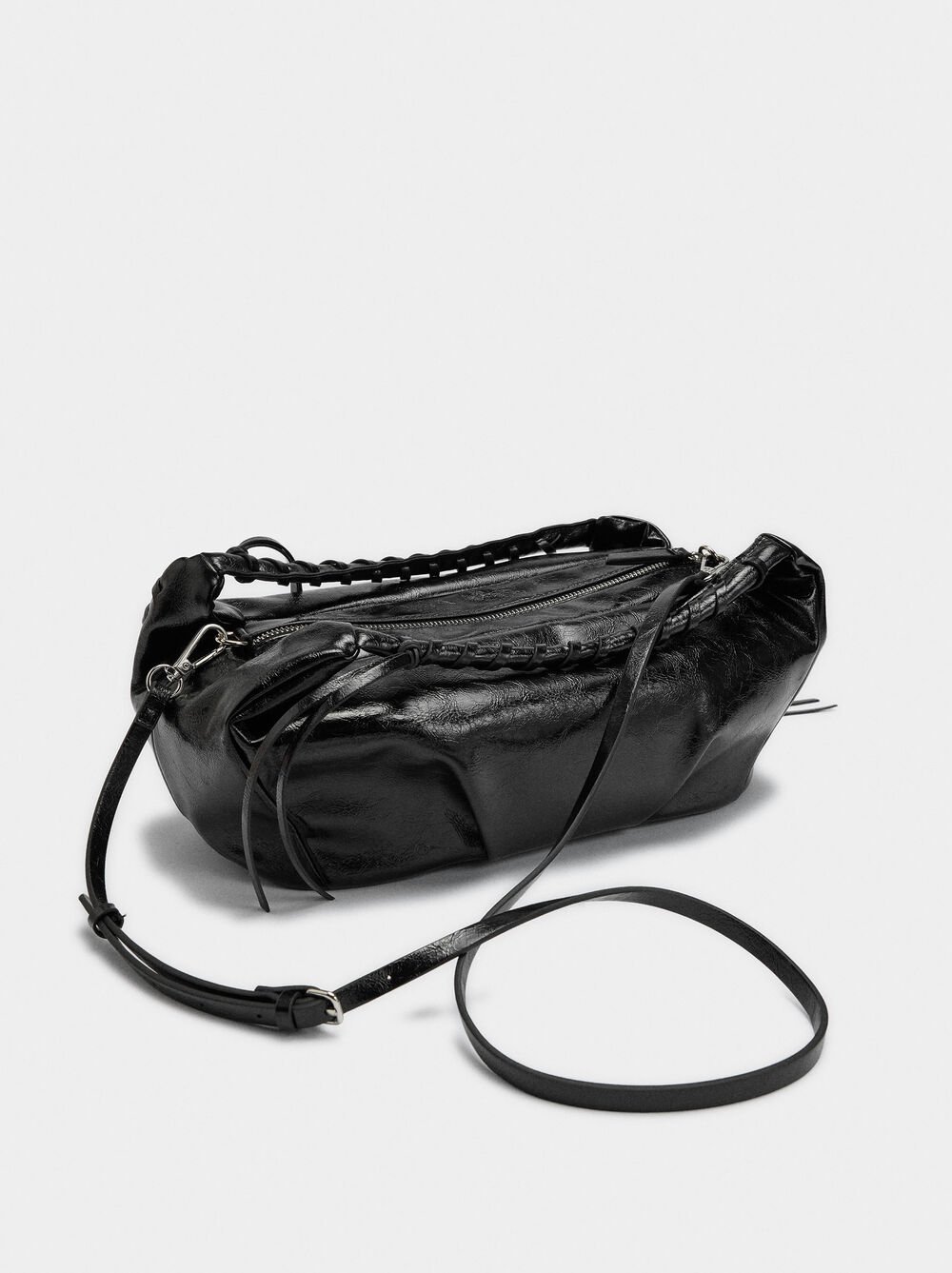 Handbag with patent finish