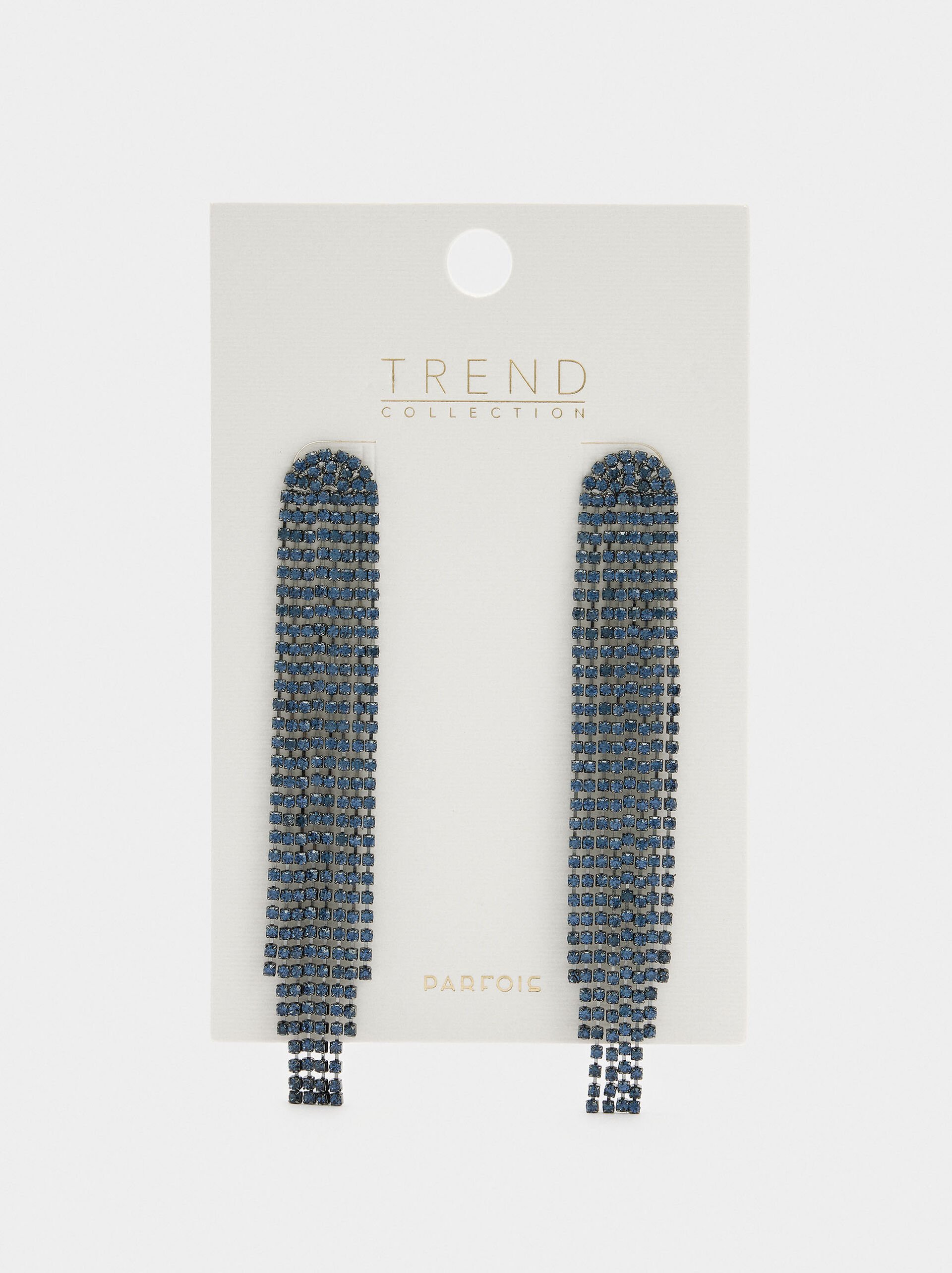 Maxi long earrings with crystals image number 2.0