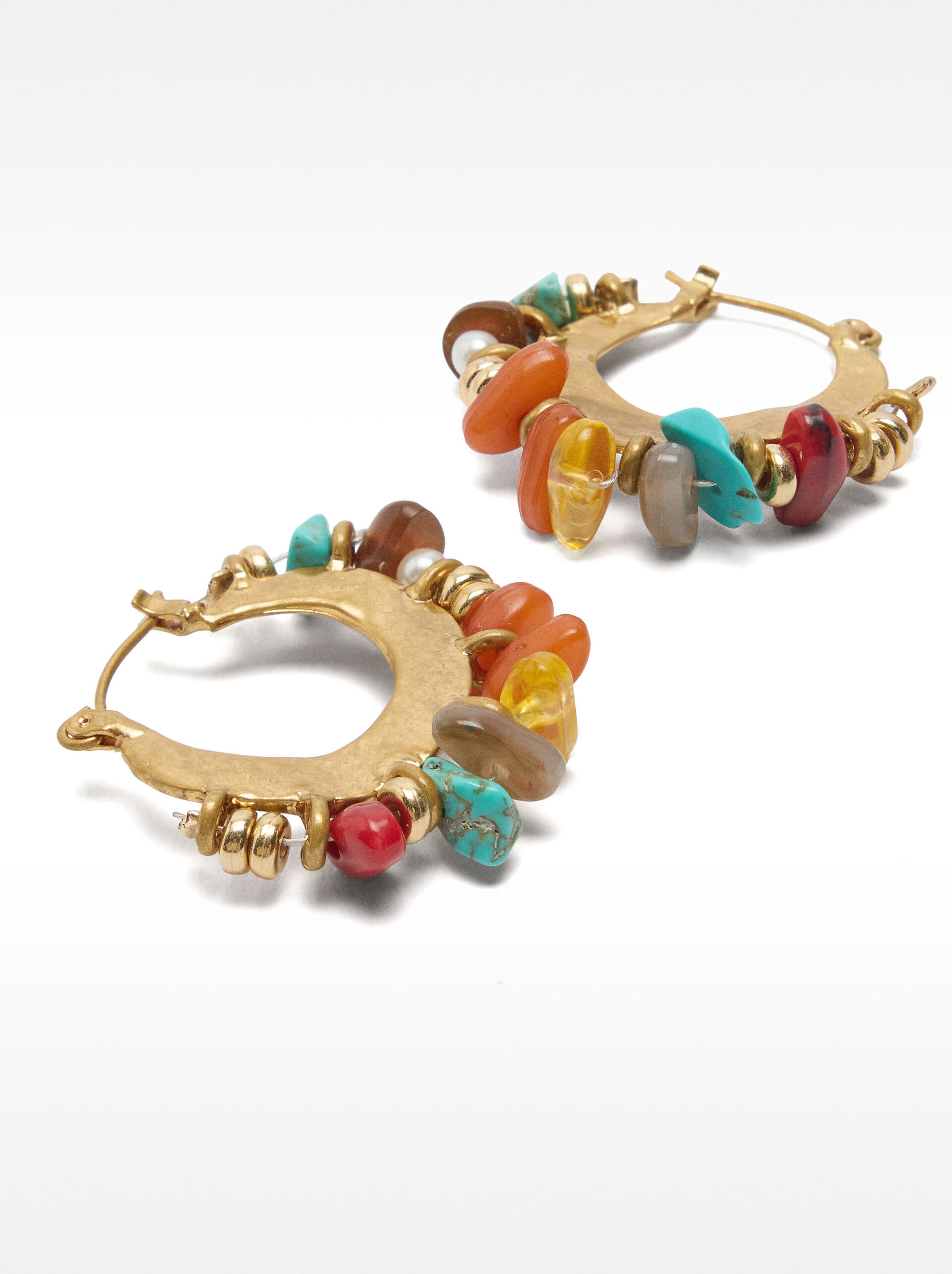Hoop earrings with multicolor stones image number 1.0