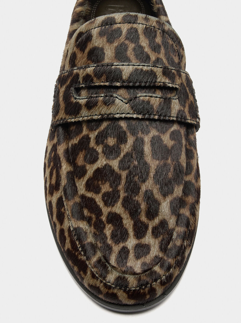 Animal print leather moccasins