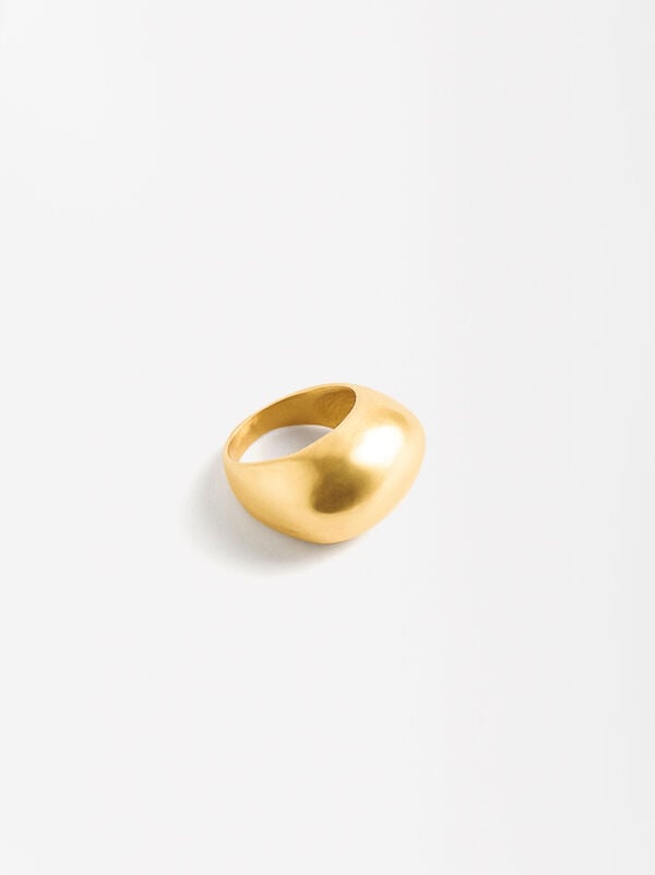 18k gold plated convex ring
