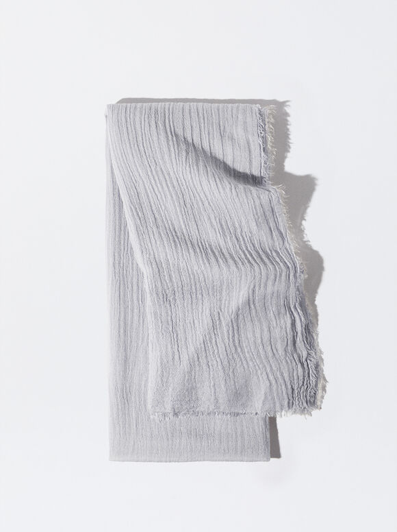 Plain Pashmina, Grey, hi-res