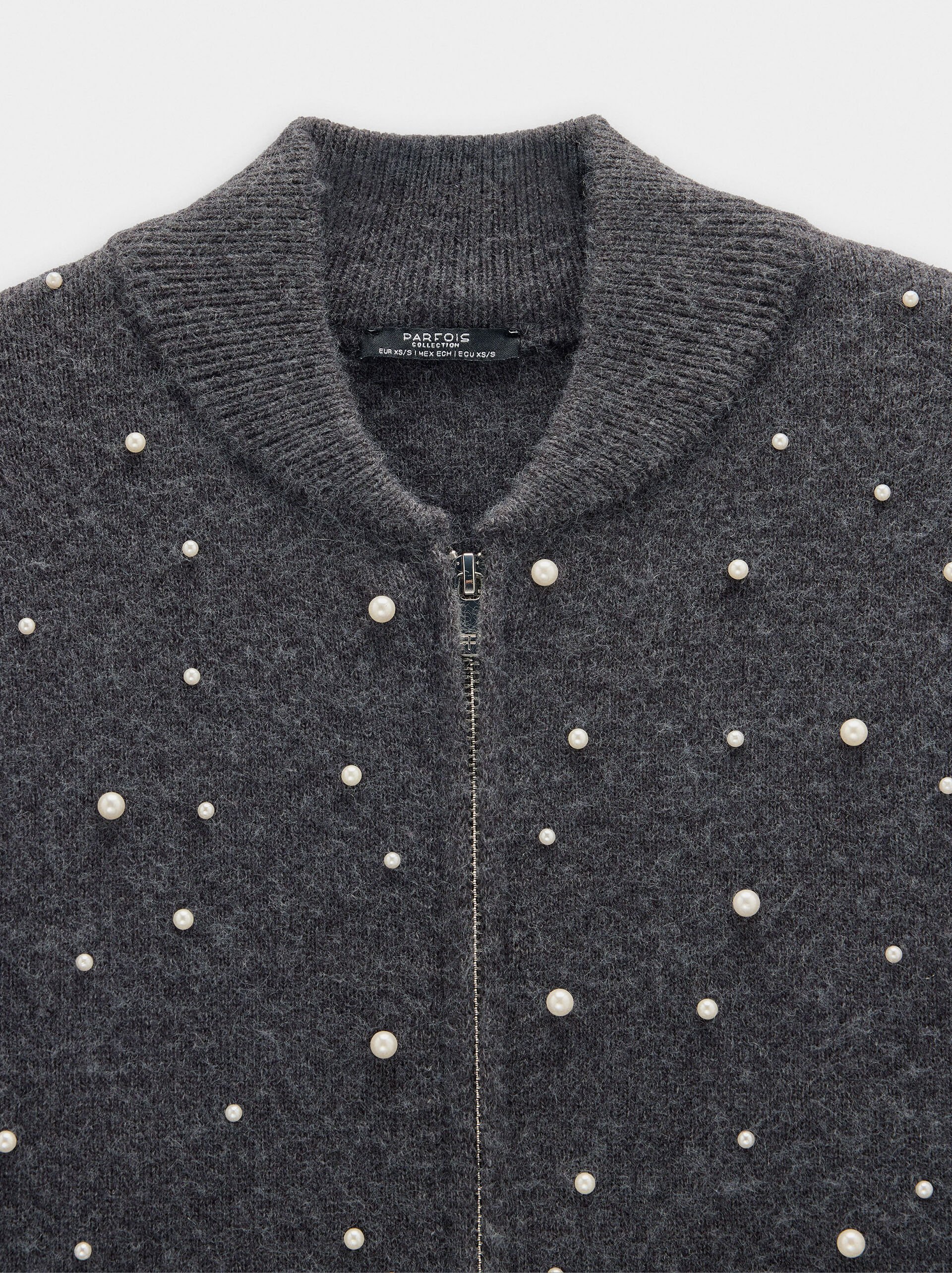 Strickjacke aus Strick mit Perlen image number 6.0
