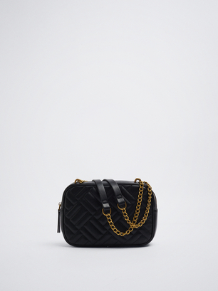 Quilted Crossbody Bag With Chain, , hi-res