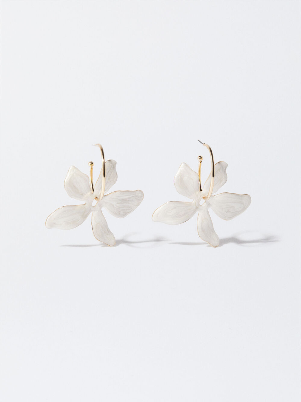 Enamel Flower Hoops Earrings