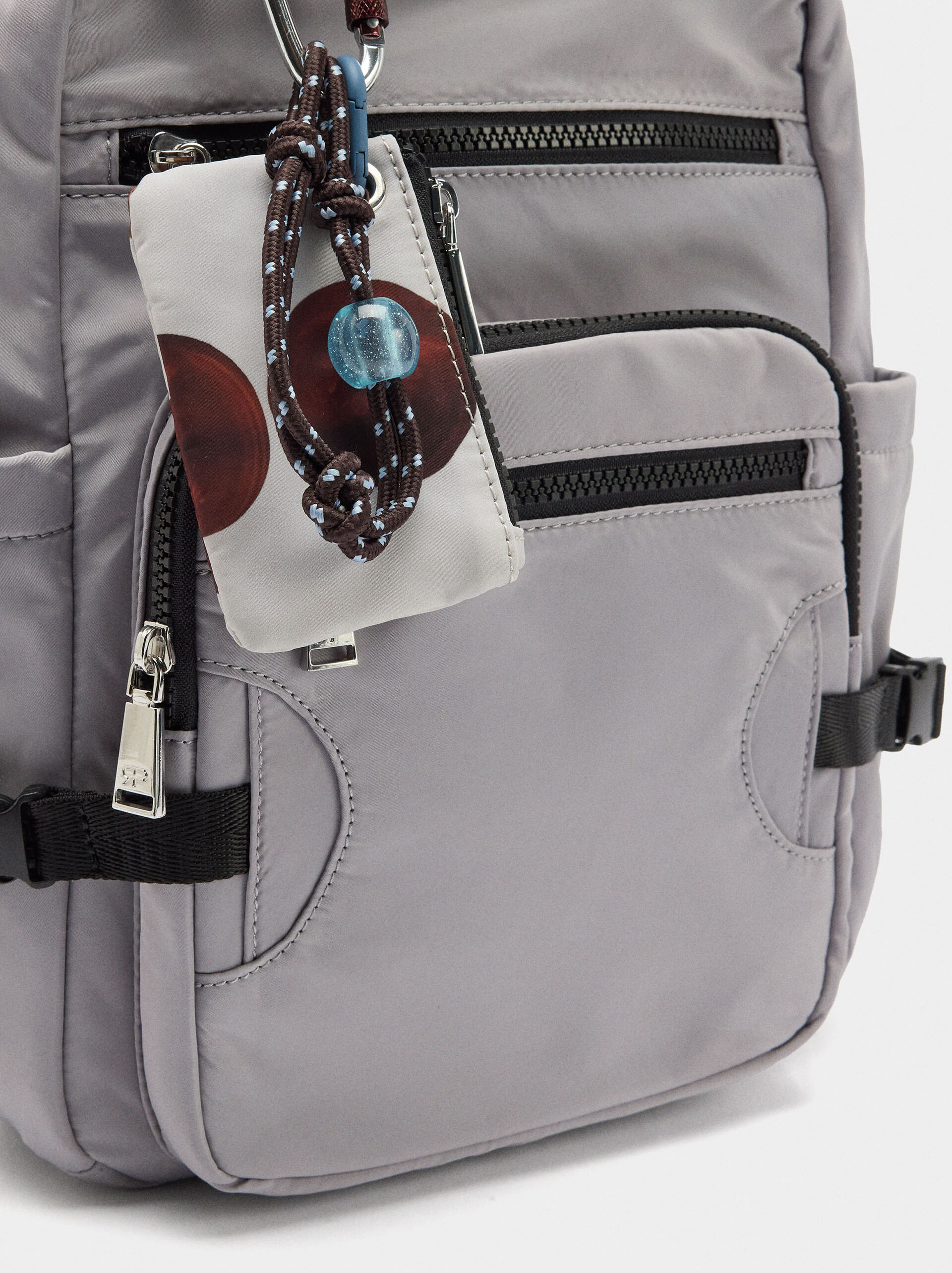 Nylon backpack with pendant image number 1.0