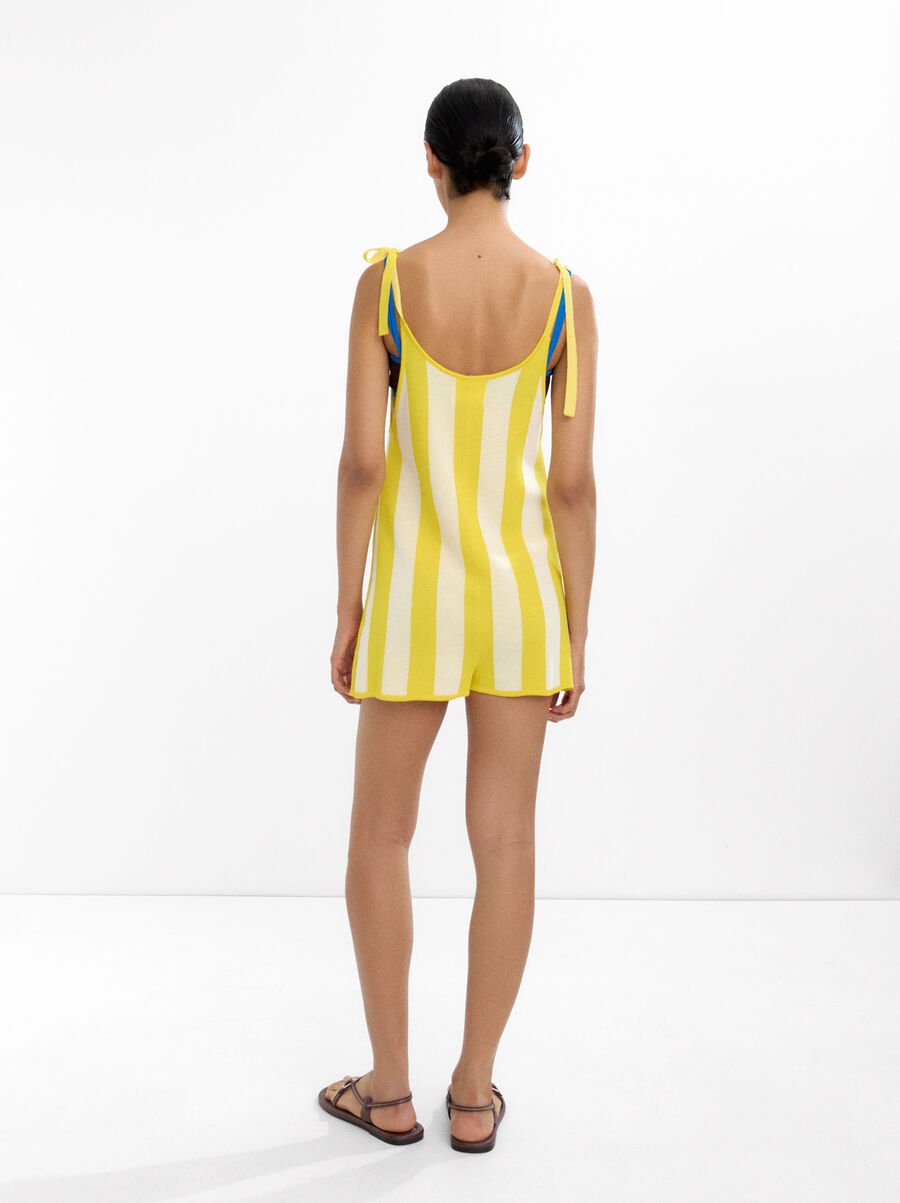 Striped knit jumpsuit