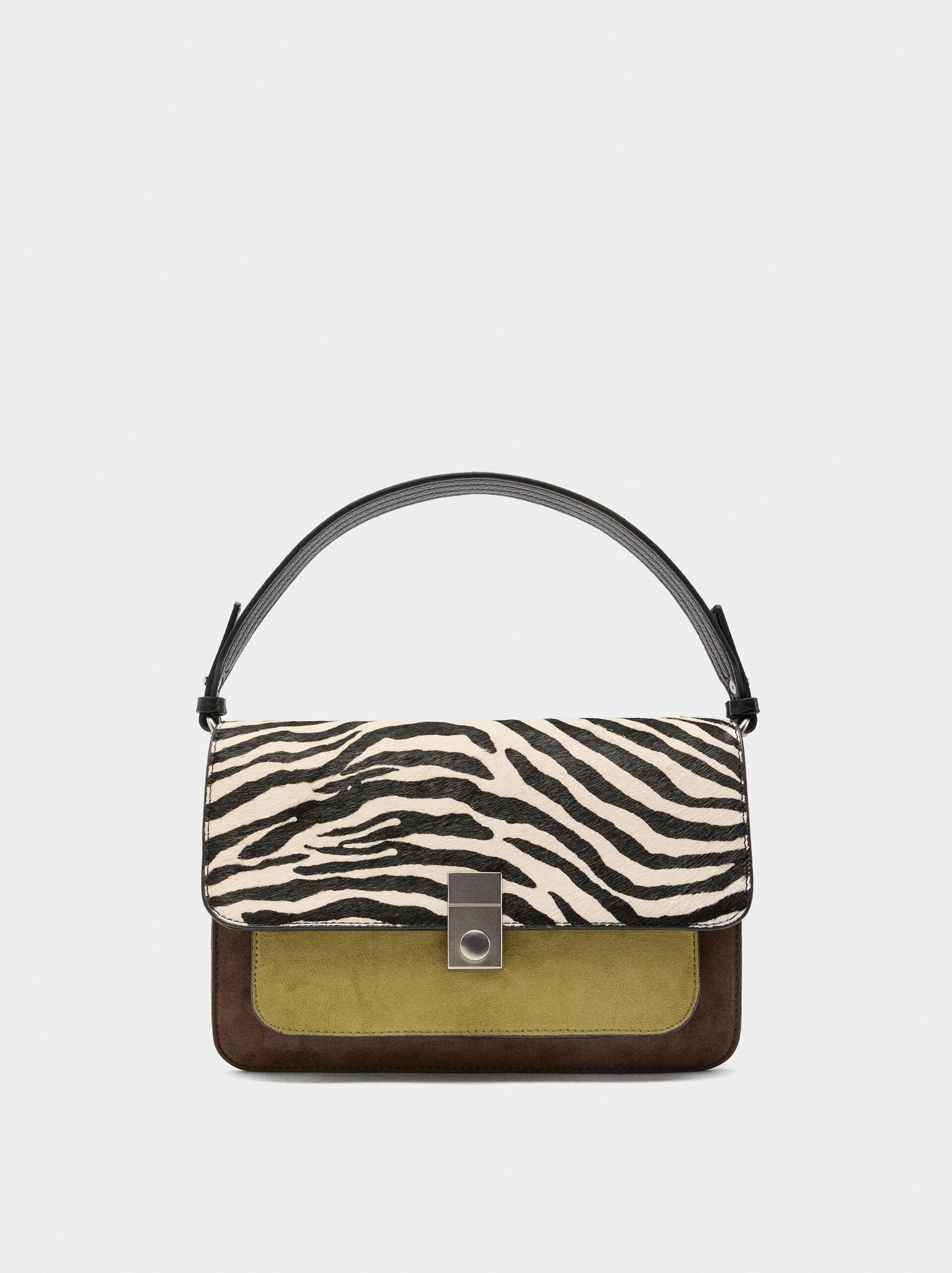 Crossbody bag with leather details image number 0.0