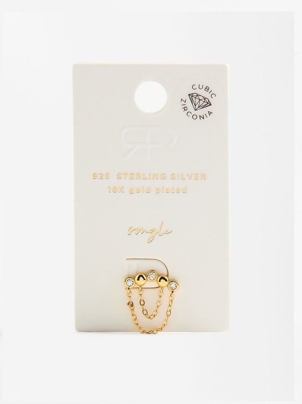 Single earring with zirconias - 925 sterling silver