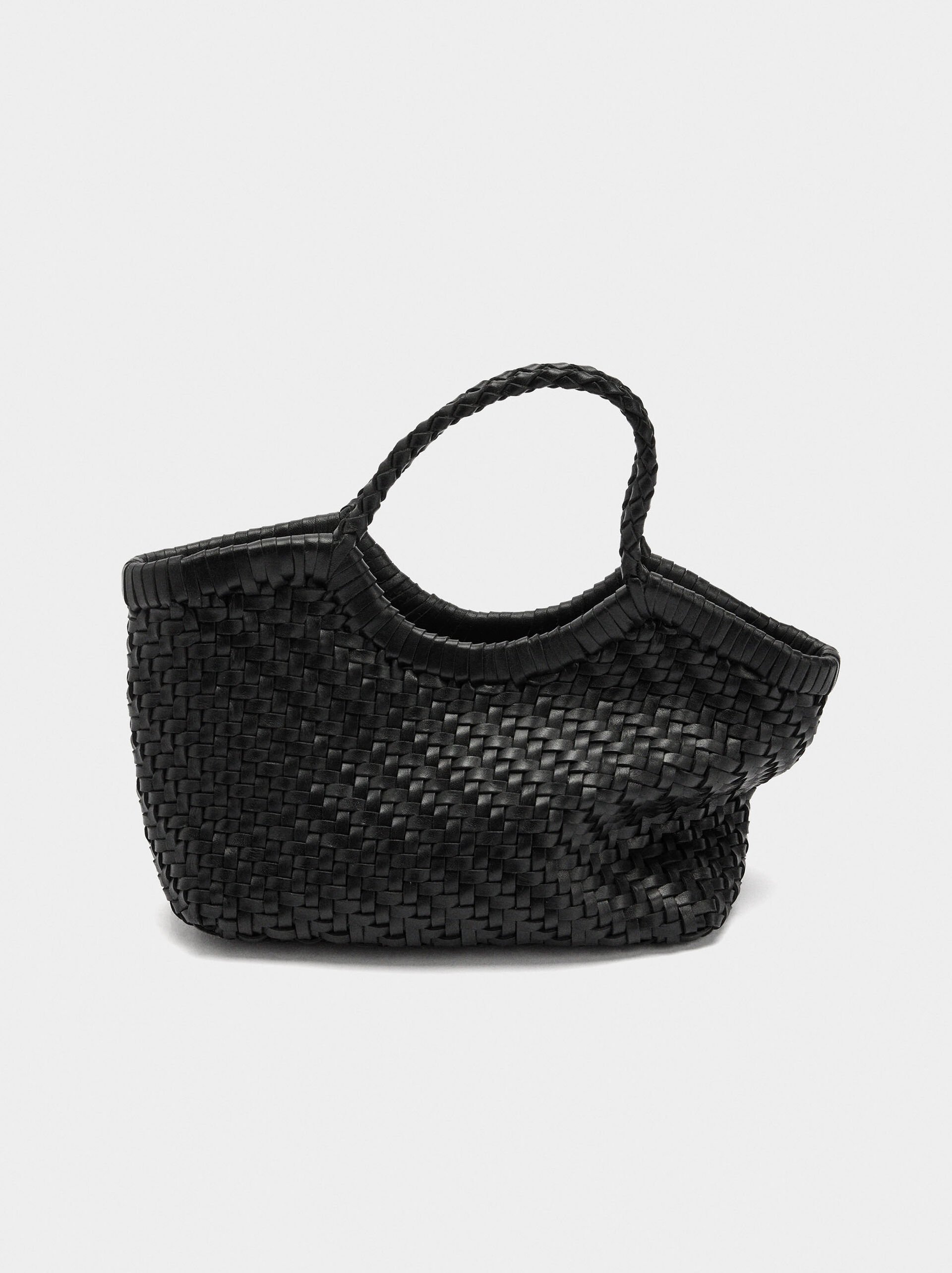 Tote bag with braided leather image number 4.0