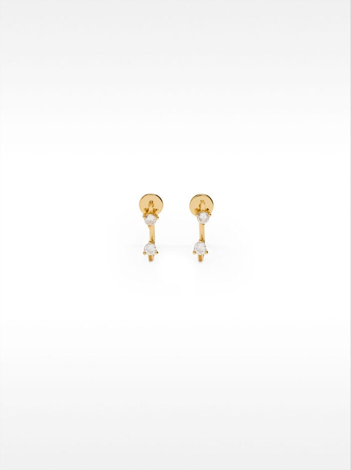 Pendientes ear jacket con circonitas - plata de ley 925