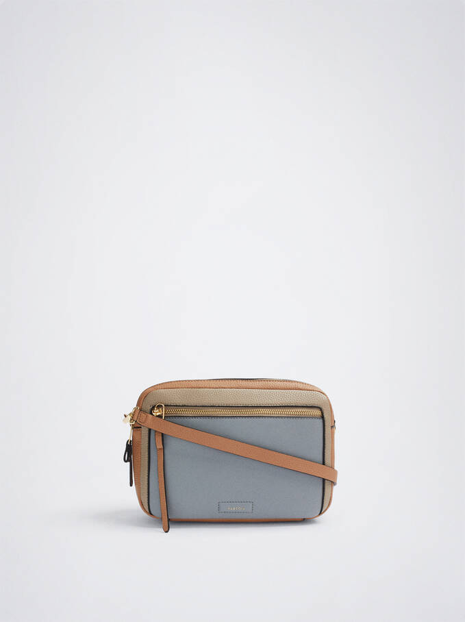Crossbody Bag With Color Block, Blue, hi-res