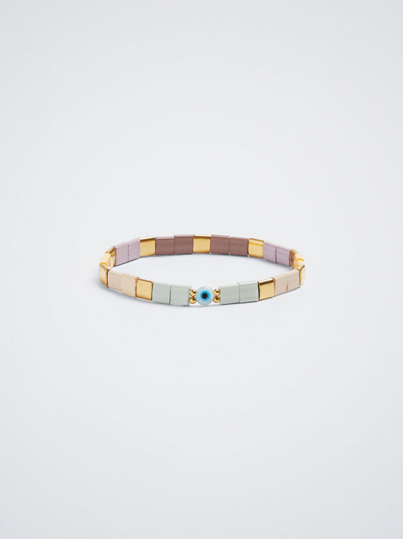 Stainless Steel Elastic Bracelet, Multicolor, hi-res