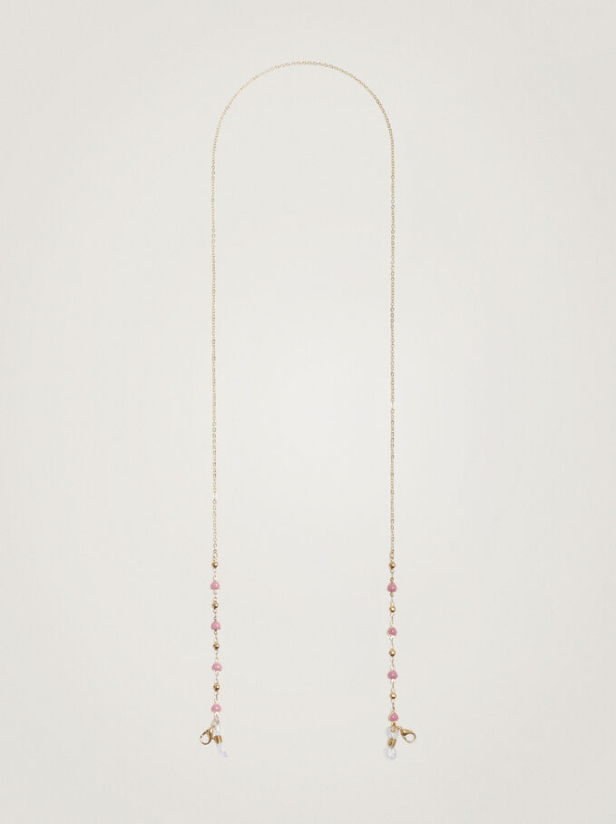 Chain For Sunglasses Or Mask With Enamel, Pink, hi-res