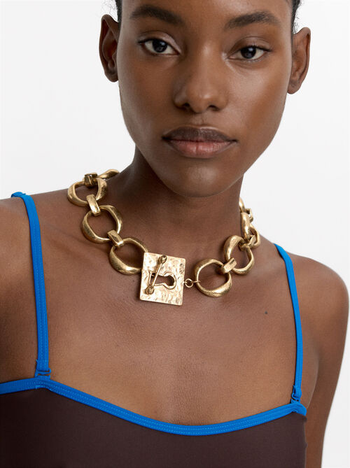 Short necklace with aged effect