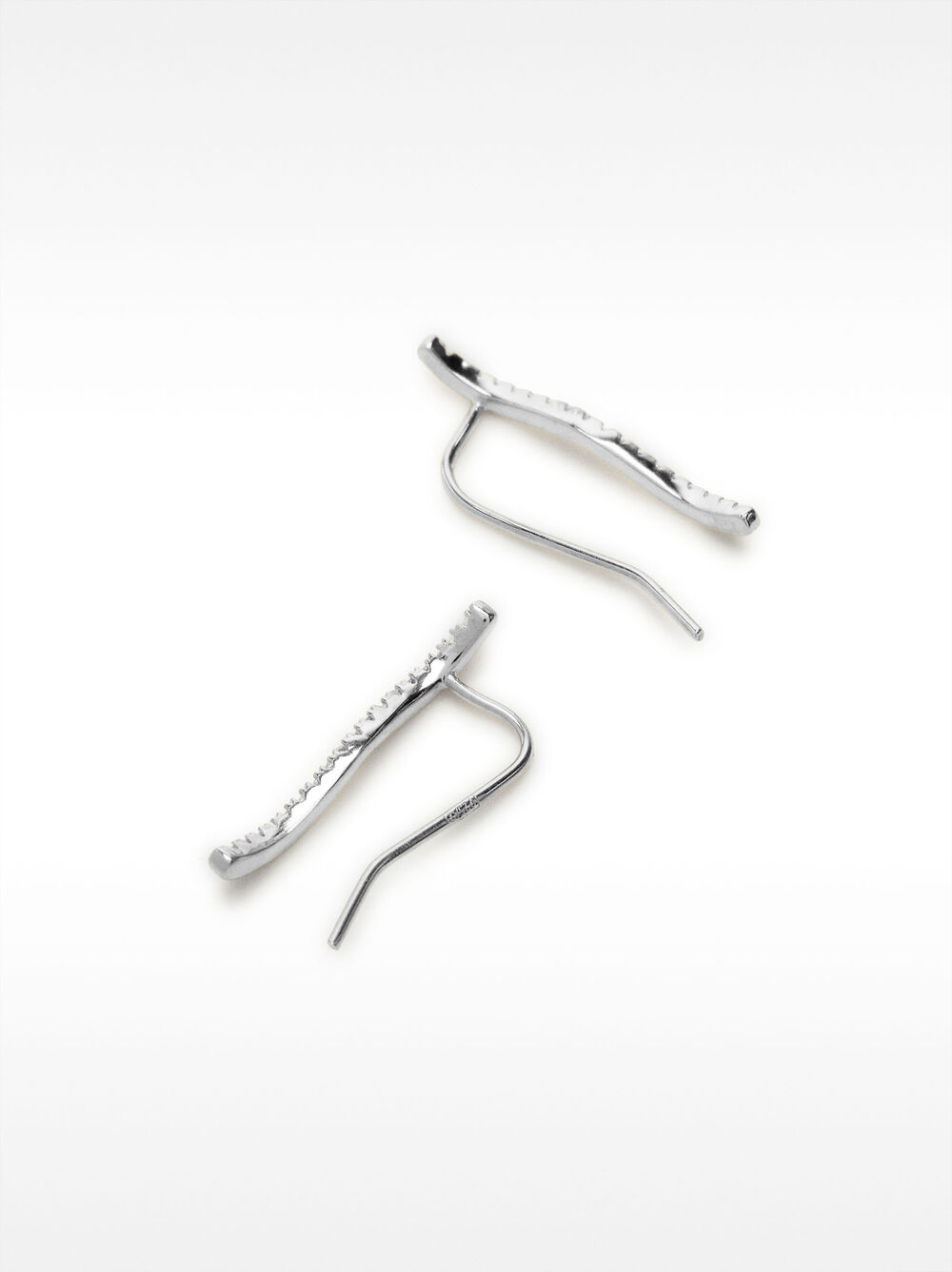 Wave earrings with zirconia - 925 sterling silver
