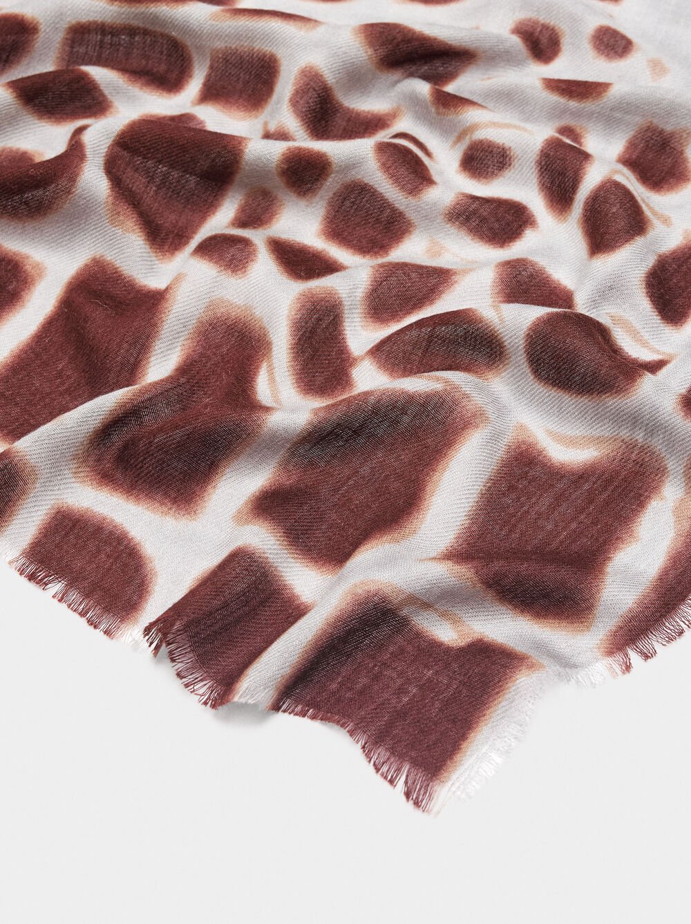 Printed scarf with wool blend