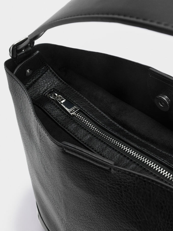 Shoulder Bag With Removable Interior, Black, hi-res