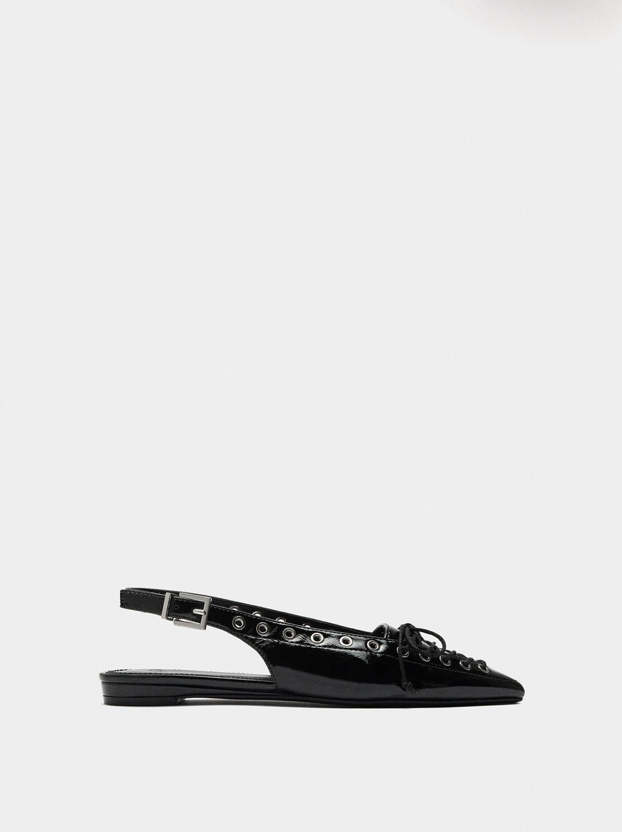 Studded slingback ballet flats