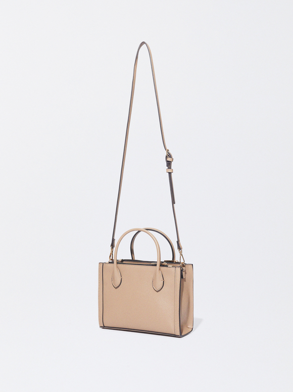 Sac Cabas Avec Bandoulière S, Marron, hi-res