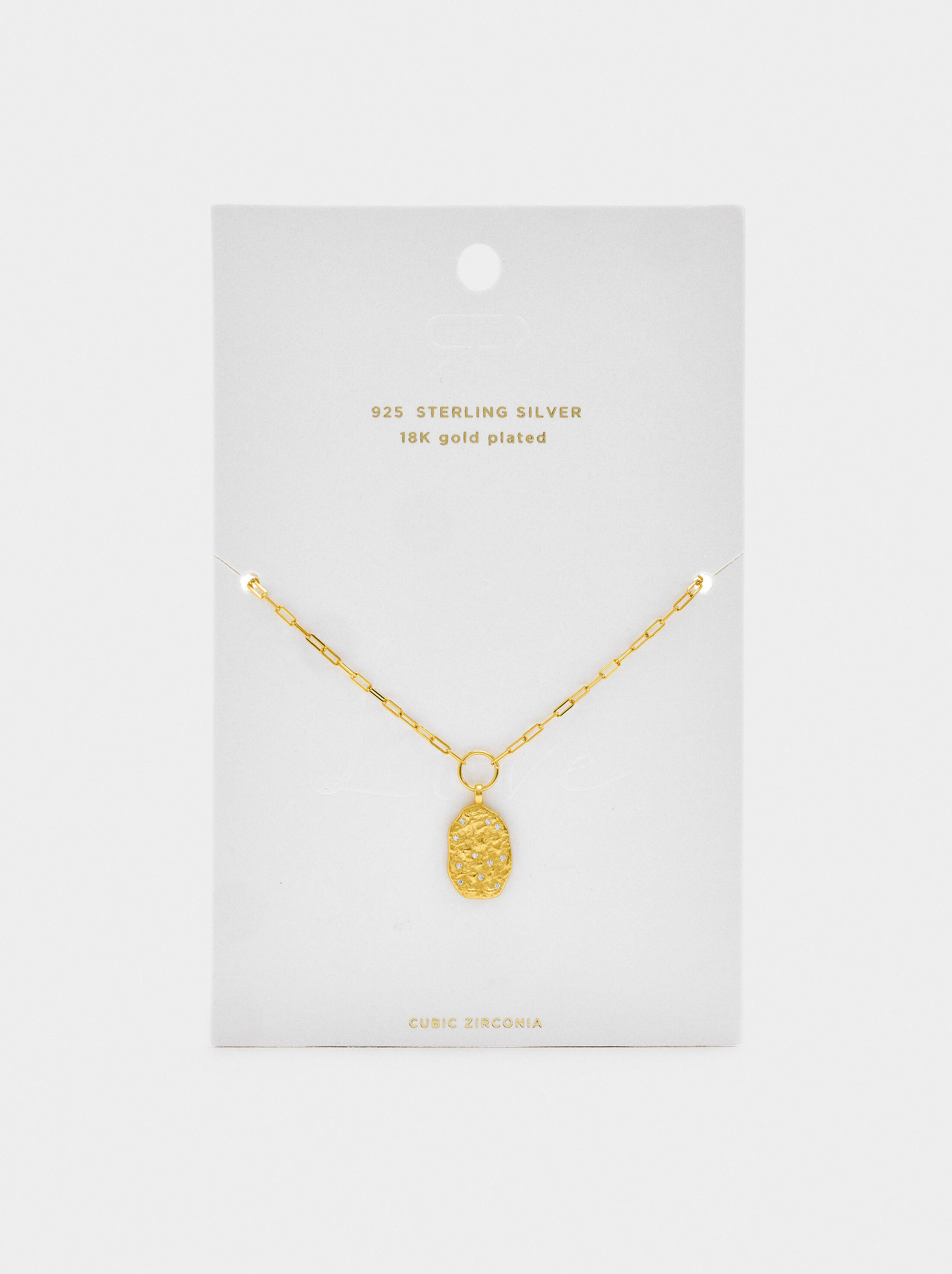 Necklace of links with irregular pendant - 925 sterling silver image number 4.0