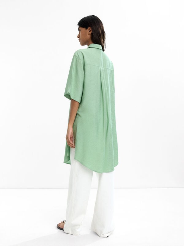 Shirt dress with pocket