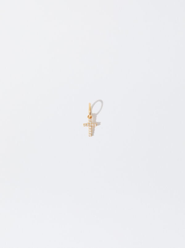 925 silver zirconia cross charm