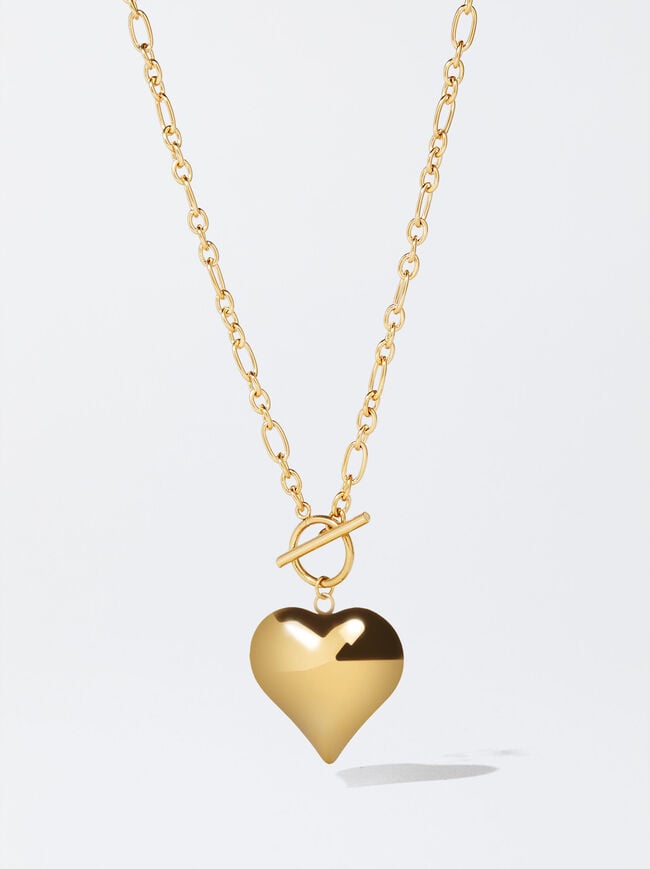 Stainless Steel Necklace With Heart image number 1.0