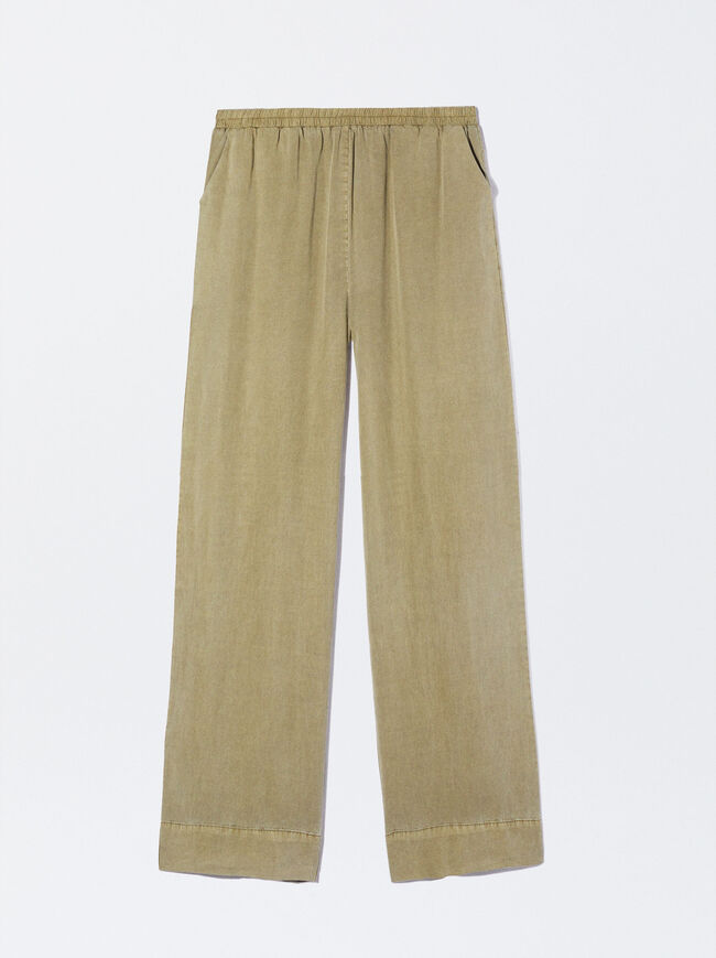 Loose-Fitting Trousers With Elastic Waistband image number 4.0