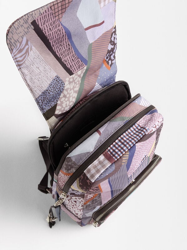 Printed nylon backpack