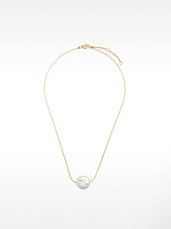Baroque freshwater pearl necklace - stainless steel