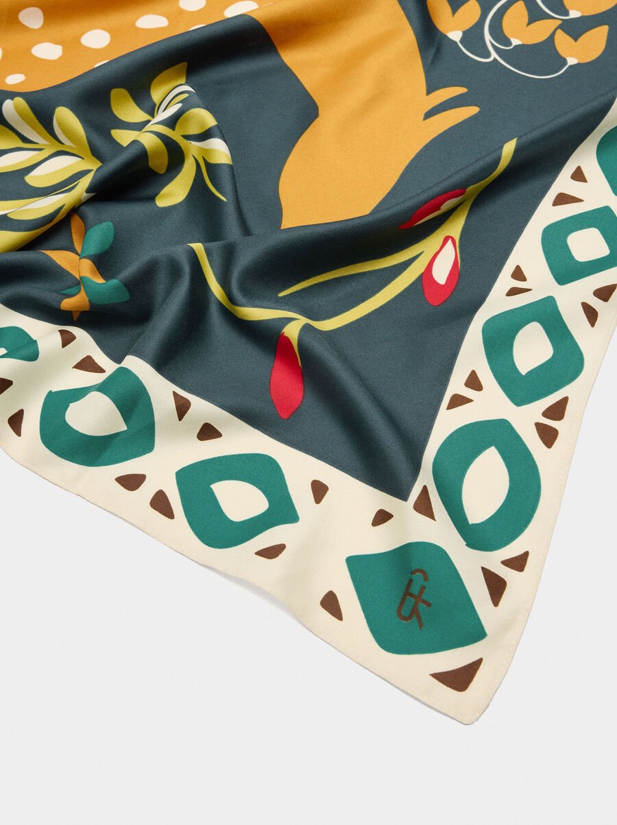 Square printed scarf