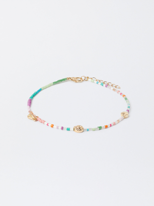 Bracelet De Cheville Multicolore Perles Fantaisie, Multicolore, hi-res