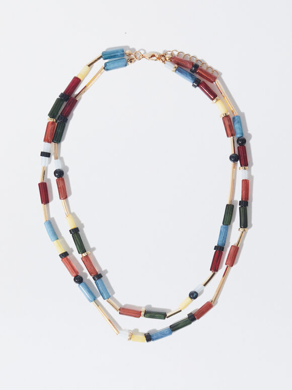 Necklace With Beads, Multicolor, hi-res