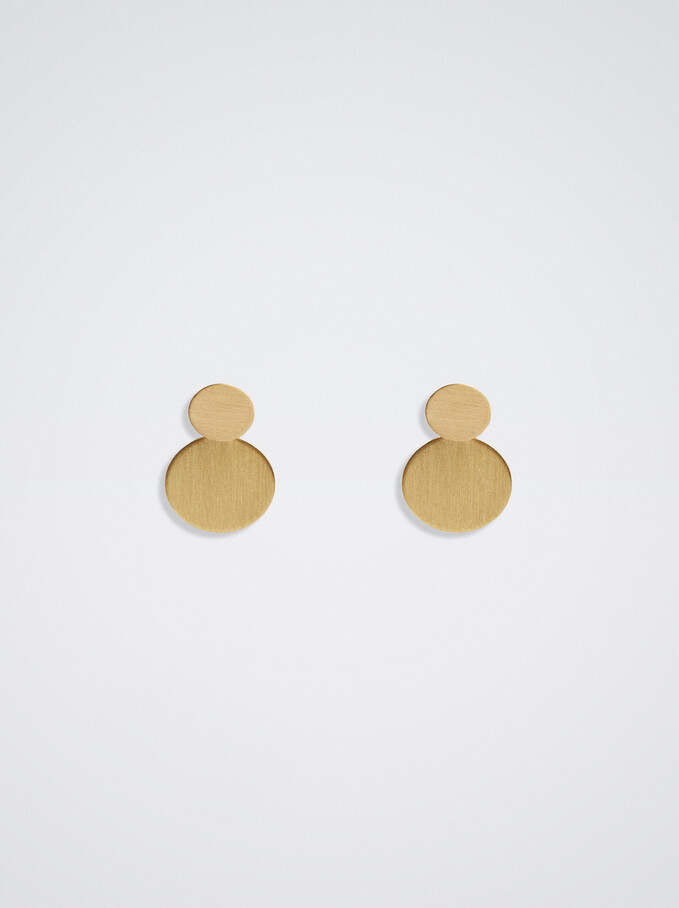Short Geometric Earrings, Golden, hi-res