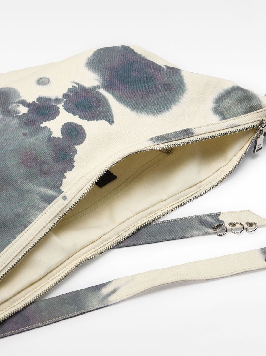 Shoulder bag with fabric watercolor effect