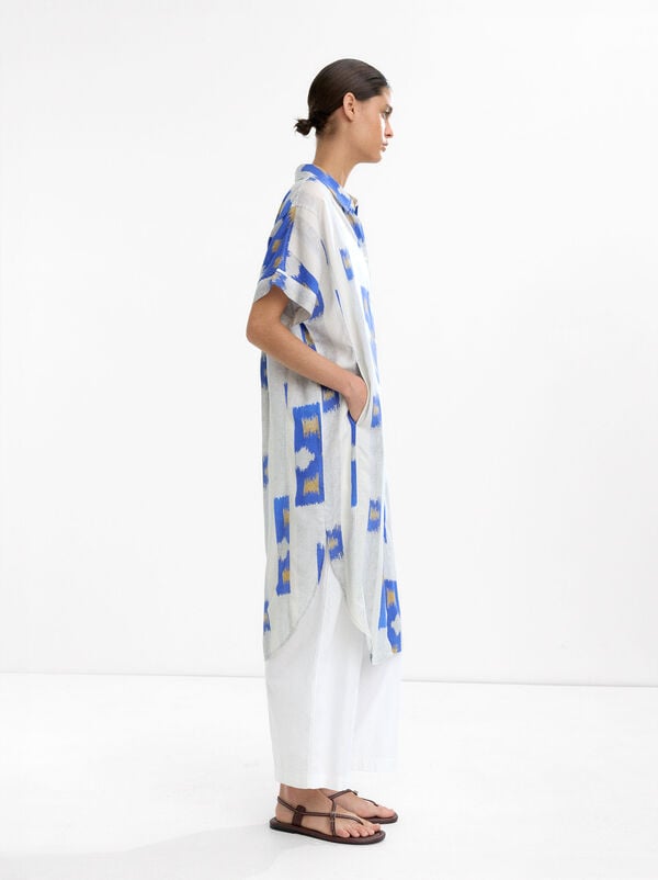 Shirt dress with print - 100% lyocell