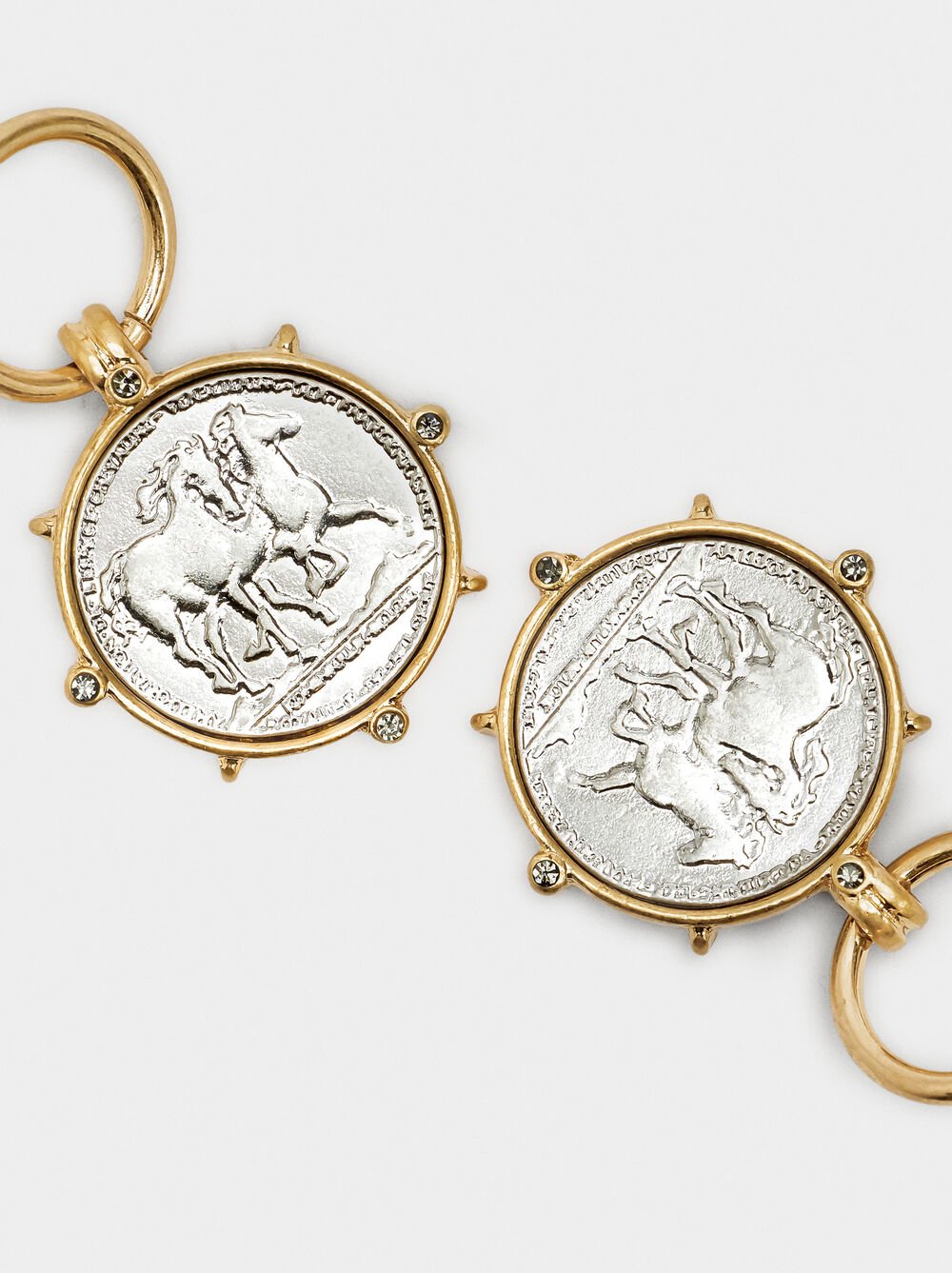 Bicolor coin earrings