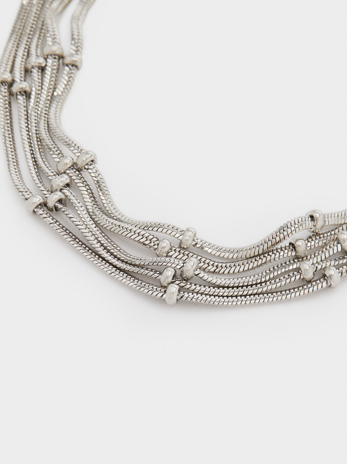 Adjustable Silver-Toned Bracelet, Silver, hi-res