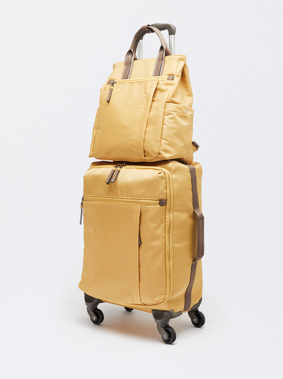 Nylon Suitcase, Mustard, hi-res