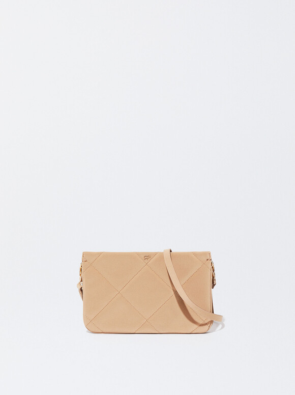 Quilted Crossbody Bag, Brown, hi-res