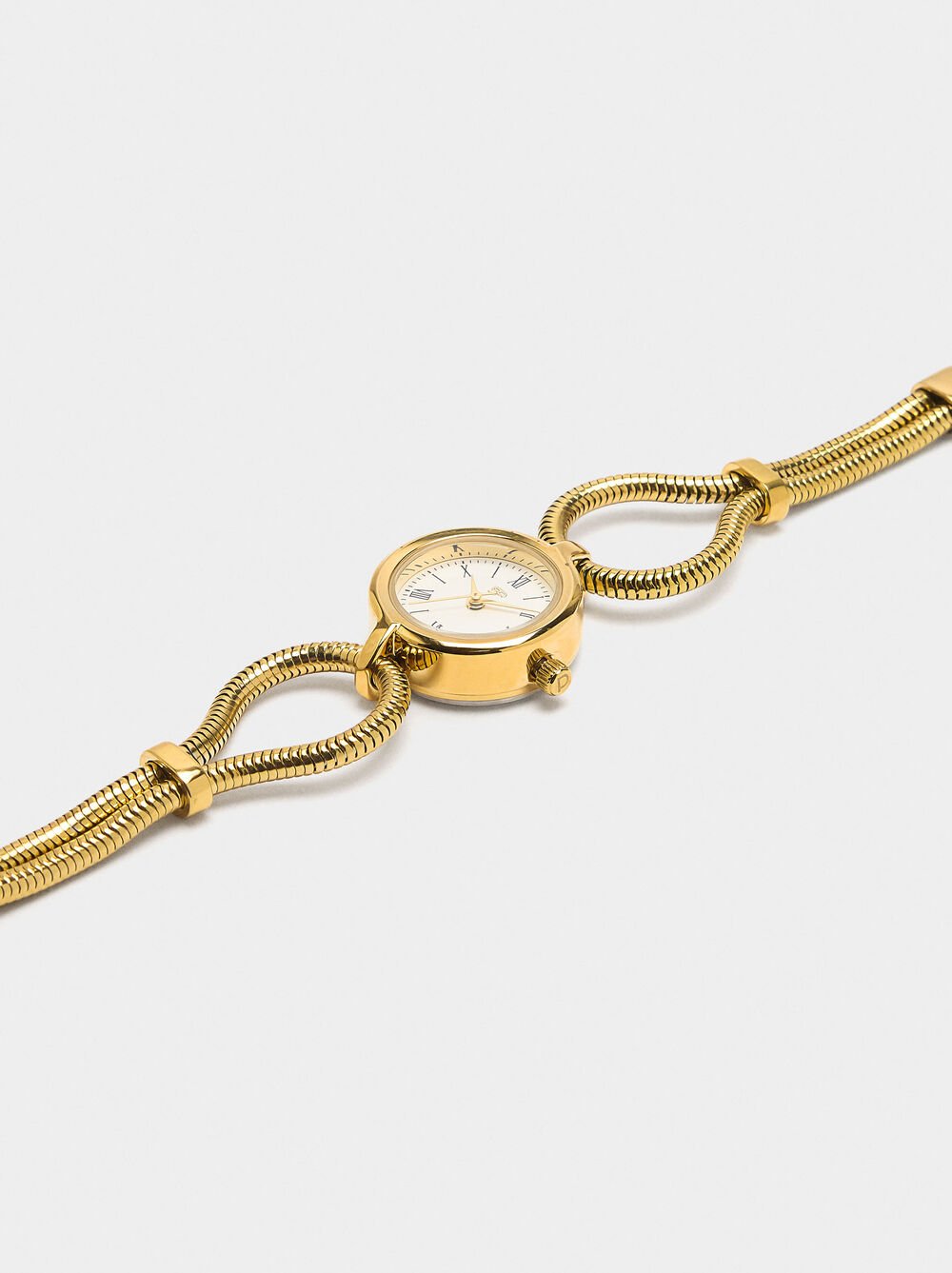 Watch with snake chain bracelet