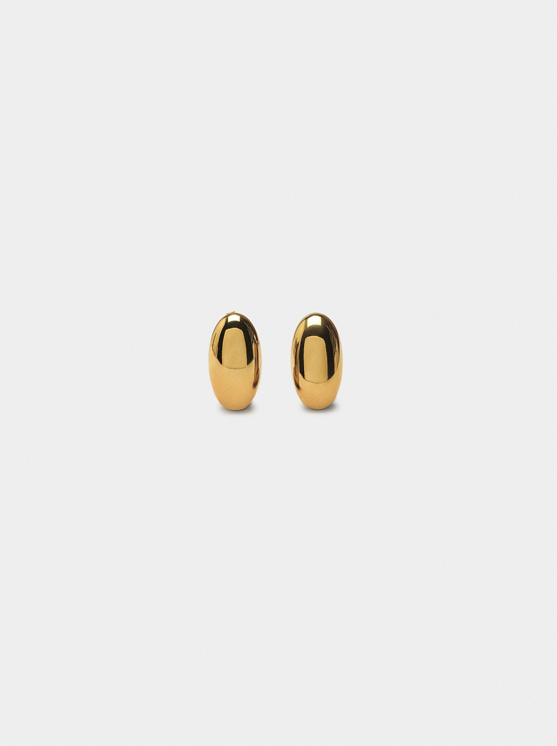 Oval earrings - stainless steel image number 0.0