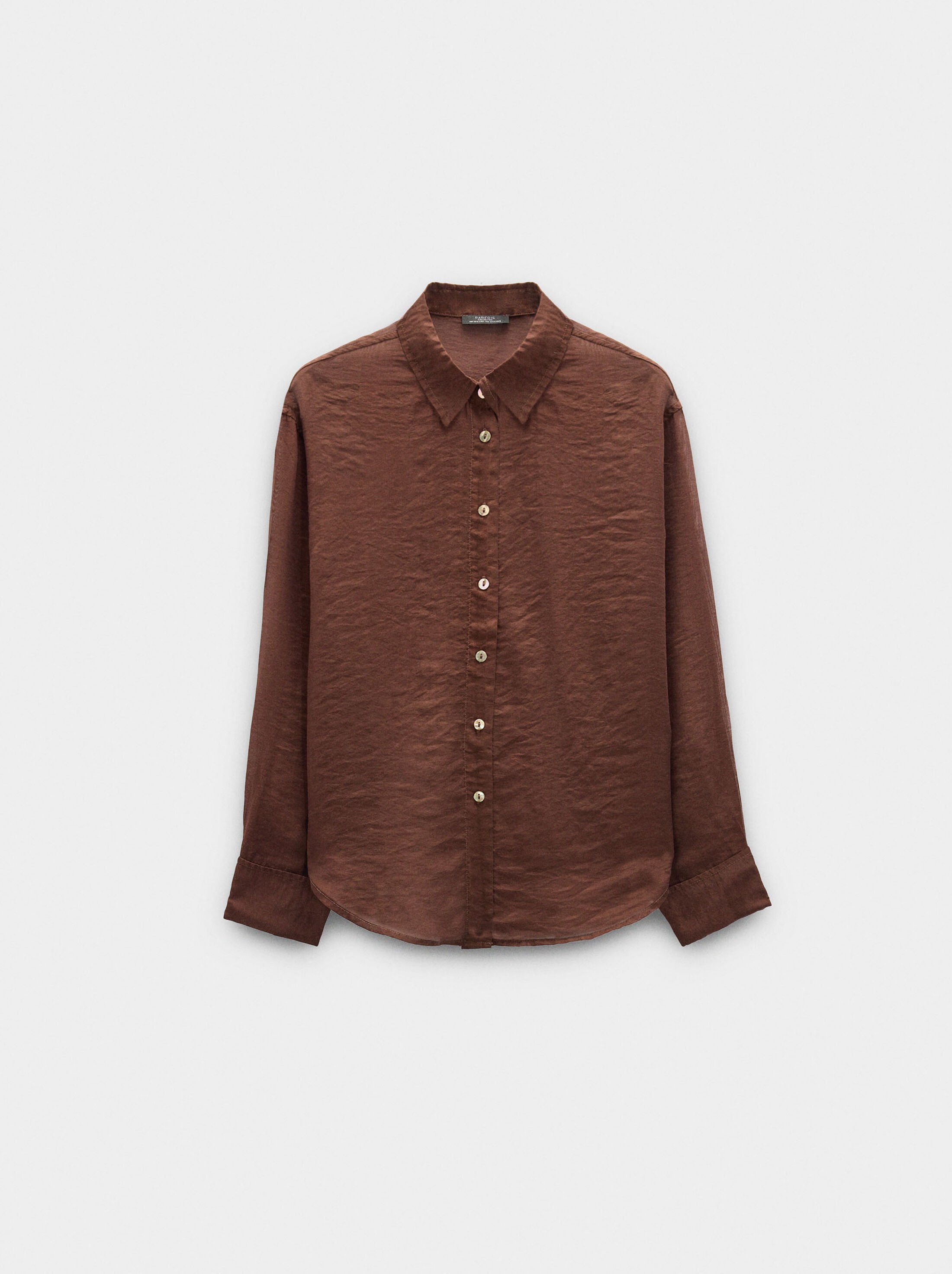 Long sleeve semitransparent shirt image number 4.0