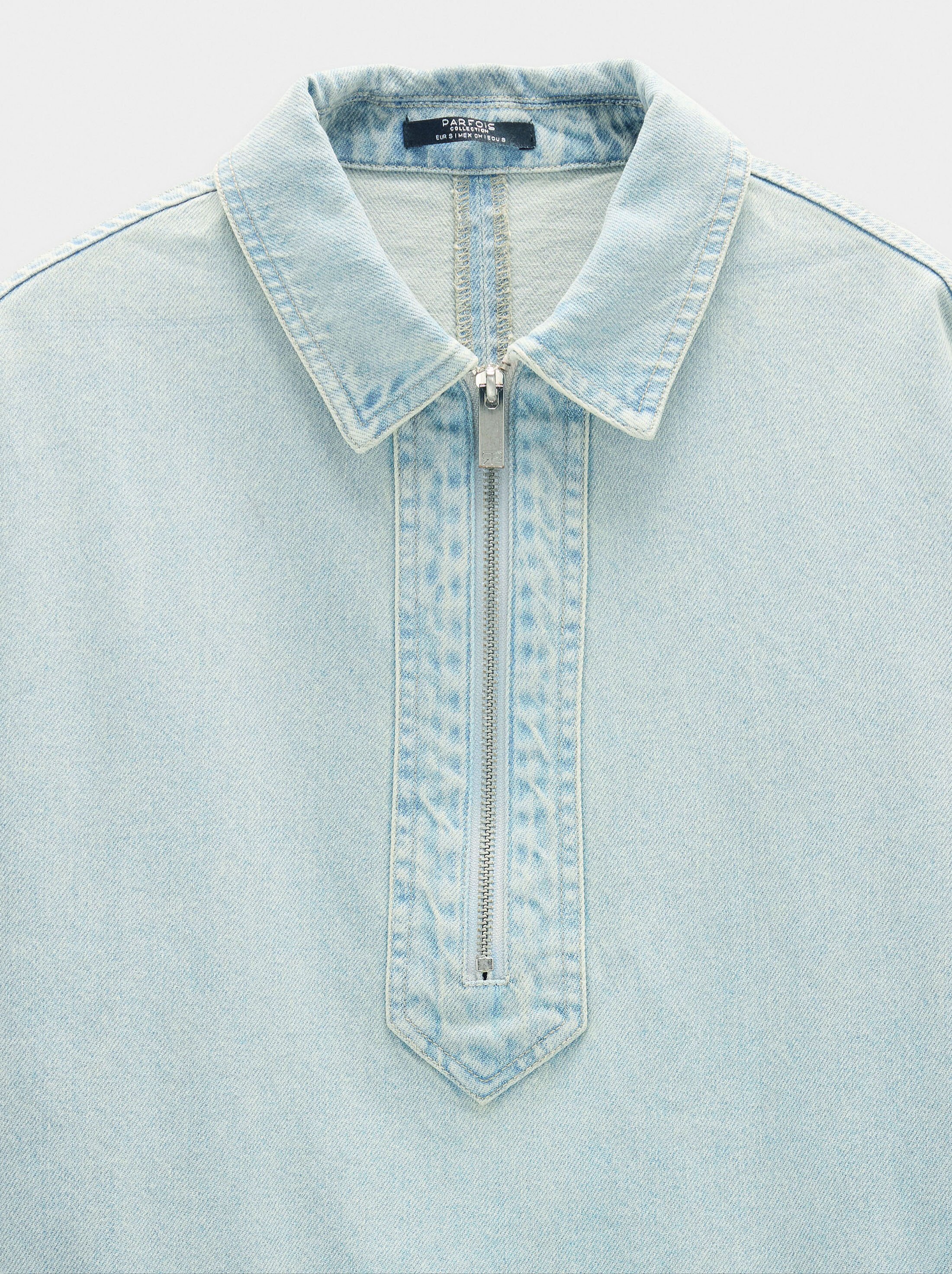 Camisa denim con cremallera image number 5.0