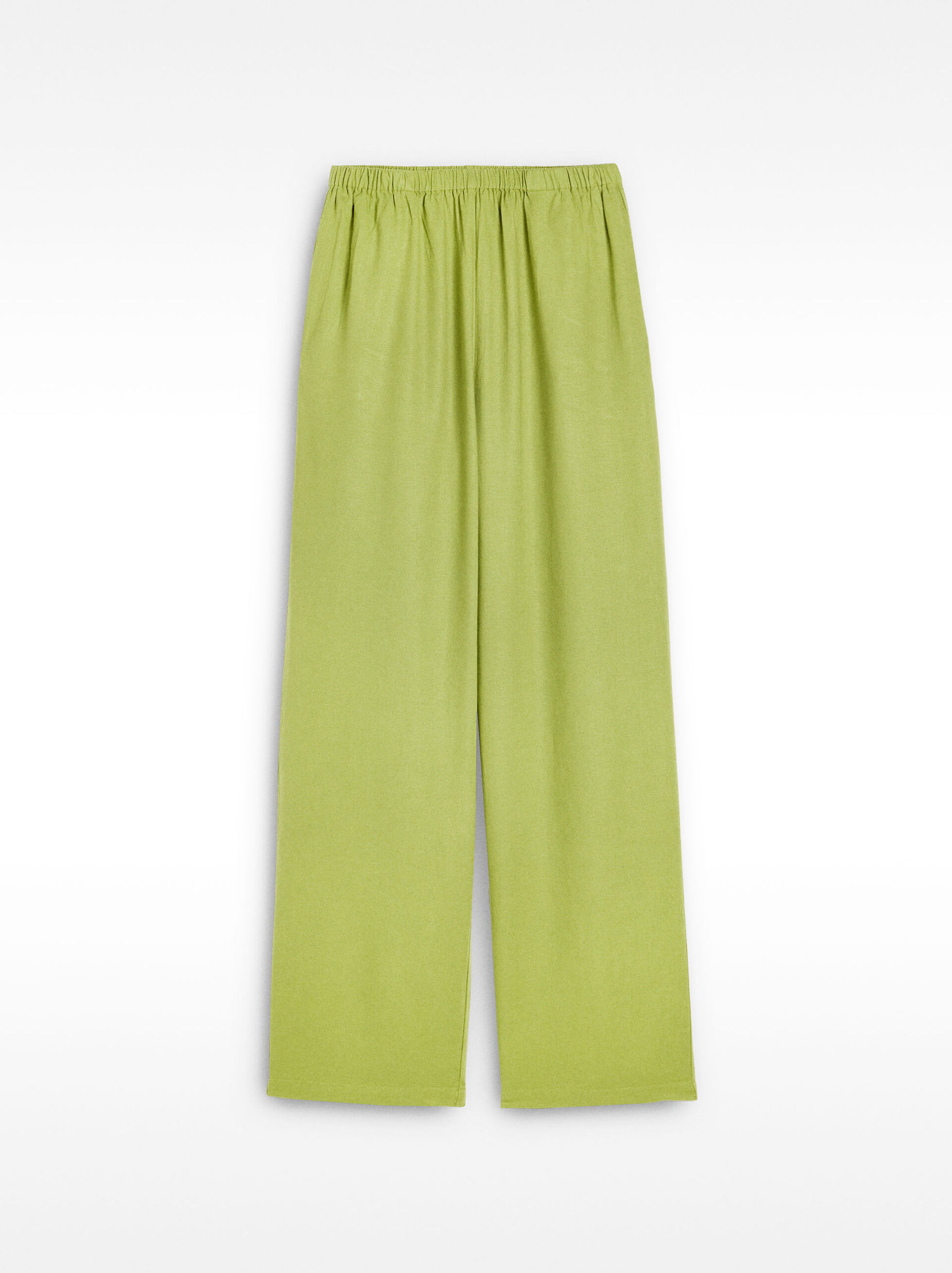 Trousers with linen elastic waistband image number 5.0