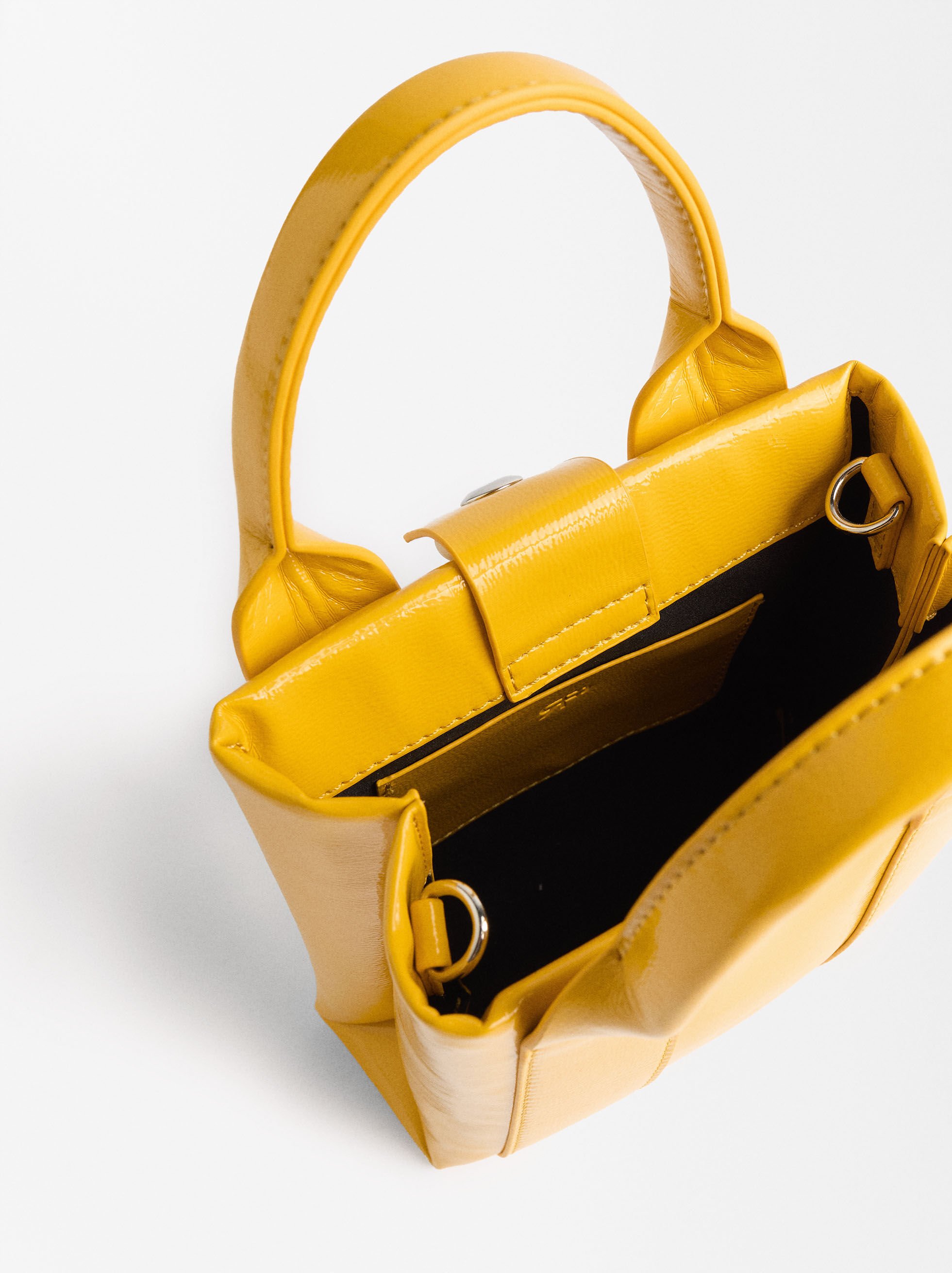 Patent Tote Bag Yellow Parfois