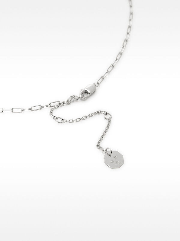 Necklace of links with heart medal - 925 sterling silver
